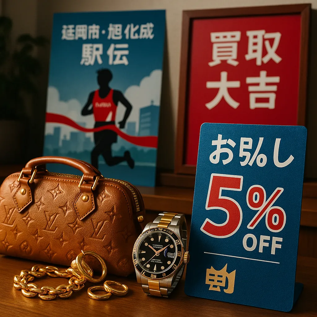 延岡市・旭化成駅伝を応援する買取大吉の高価買取と割引き