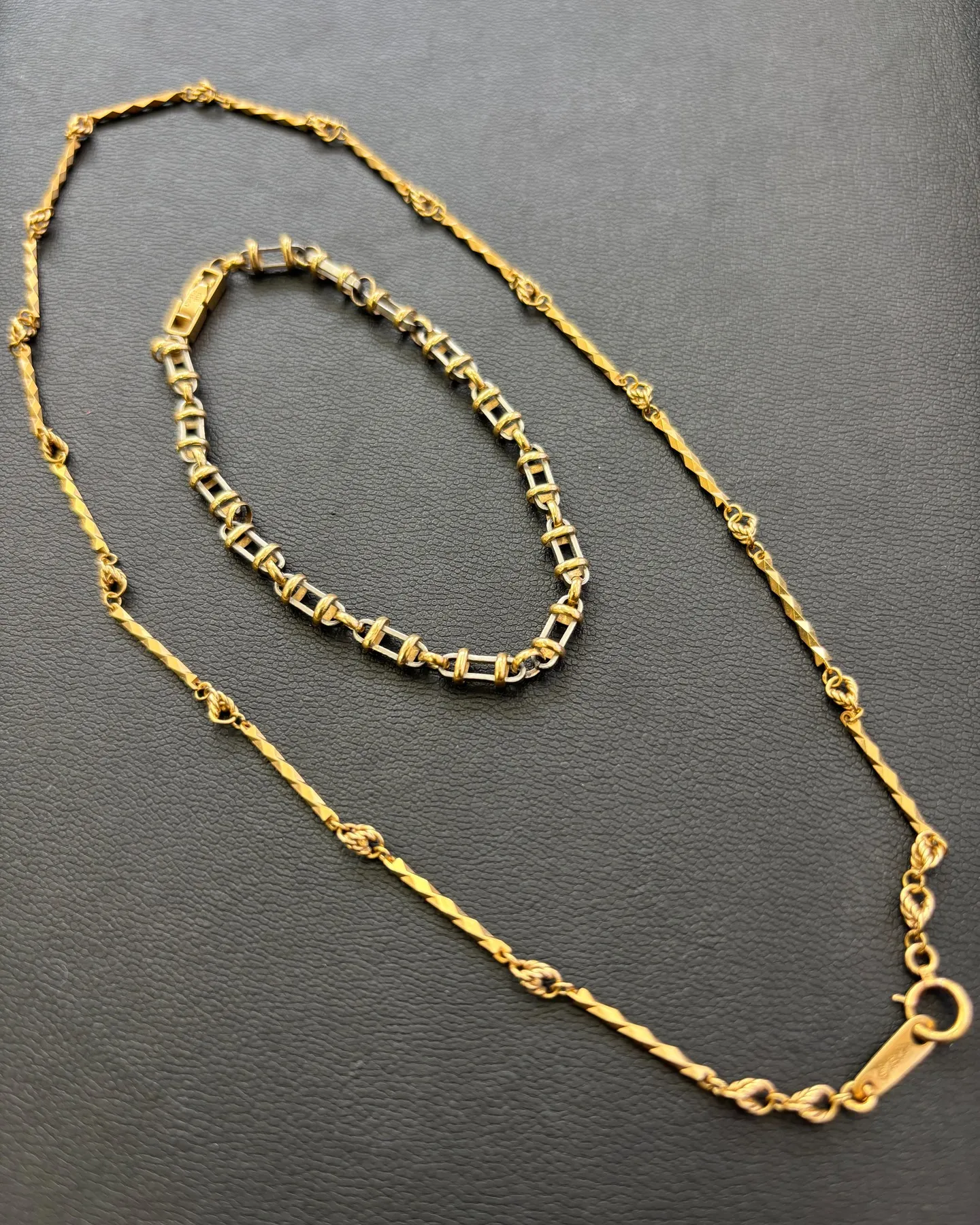 金のネックレスと金・プラチナのコンビブレスレットをお買取りさ...